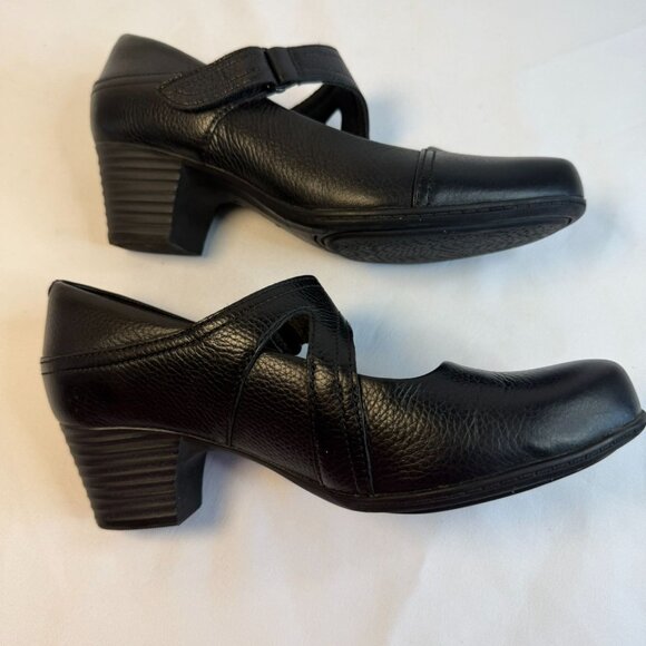 Clarks Emslie Lulin Women’s Size 6.5 Black Leather Mary Jane Comfort Pump Work - Picture 7 of 13